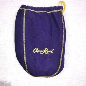 Vintage Crown Royal Dark Purple Gold Bag Drawstring Lot of 3 10" x 8"